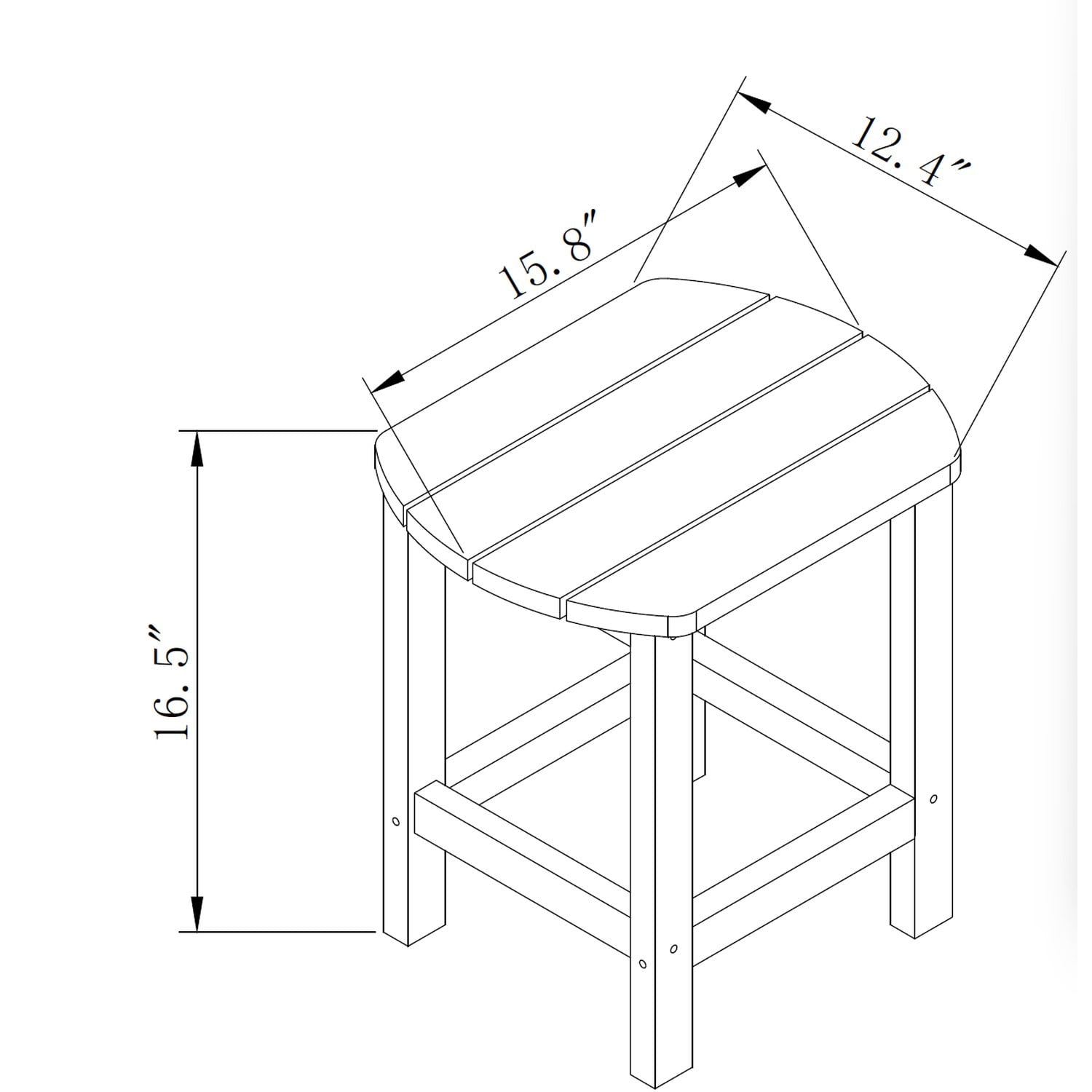Outdoor Side Table, Patio Side Table, HDPE End Tables for Backyard Pool Porch Garden Lawn