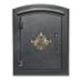 thumbnail image 2 of Qualarc MAN-1401-BL Not Applicable Manchester Column Mount Rust Free Cast Aluminum Mailbox with"Decorative Scroll Logo" in Black, 2 of 3