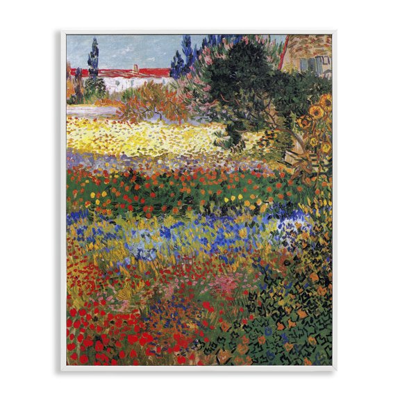 Stupell Industries Traditional Flower Garden Van Gogh Vivid White Framed Giclee Art, 16 x 20, by one1000paintings