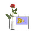thumbnail image 1 of Lithe Moth Phengophil Winged Insect Artificial Rose Flower Hanging Vases Decoration Bottle, 1 of 3