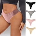 thumbnail image 2 of Cotton Thongs for Women Soft Low Rise Sexy T Back Ladies Panties Ribbed No Show Breathable Stretch Underwear, 2 of 8