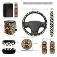 thumbnail image 4 of XYZCANDO Sunflower Spotted Cow Car Seat Cover Steering Wheel Cover Seat Belt Cover Keychain Lipstick Cover Car Trash Can Center Mirror Cover Coasters Easy Installation Personalized, 4 of 5