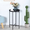 thumbnail image 2 of Round Metal End Table - Indoor/Outdoor Accent Table - Black Finish, 2 of 9