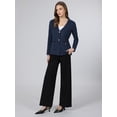 thumbnail image 4 of INSPIRE CHIC Women's Sweater Blazer Business Casual Lapel Neck Button Knit Suit Jacket with Pockets M Navy Blue, 4 of 5