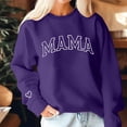 thumbnail image 4 of yoeyez Mama Sweatshirts for Women Oversized Crewneck Sweatshirt Loose Fit Casual Long Sleeve Pullover Spring Outfits 2025 Sweater Tops for Mother's Day Purple S, 4 of 7