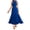 Blue, variant on Women's Cross Front Wrap Dress Casual Party Cocktail Long Tiered Flowy Dress with Pockets, Blue XL