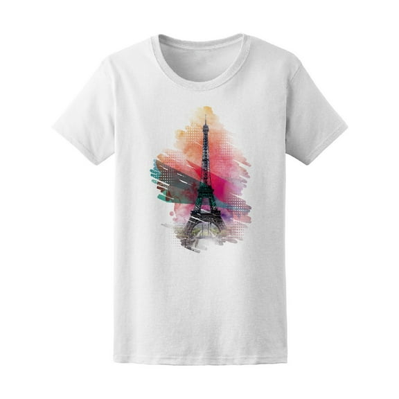 Eiffel Tower Watercolor Splash T-Shirt Men -Image by Shutterstock, Male Small