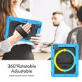 thumbnail image 3 of Case for iPad Pro 12.9 2022/2021/2020/2018 6th/5th/4th/3rd Gen with Screen Protector, 360 Degree Rotating Kickstand Hand Strap Shockproof Cover with Shoulder Strap, Sky Blue, 3 of 7