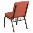 thumbnail image 4 of Flash Furniture HERCULES Series 18.5''W Cinnamon Fabric Church Chair with 4.25'' Thick Seat, Book Rack - Gold Vein Frame, 4 of 4