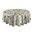 thumbnail image 2 of Round Tablecloth Rustic Flower Table Cloth Water Resistant Fabric Oil-Proof Wrinkle Free Soft Table Covers for Dining Kitchen Parties Heavy Weight Tabletop Cover 60x60 Inch, 2 of 6