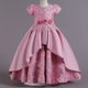 thumbnail image 1 of Vestido de princesa bordado de satén largo para niñas europeas y americanas de tamaño mediano y grande, 1 of 6