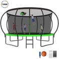 thumbnail image 1 of YORIN Trampoline pour Enfants de 7 à 8 Ans, Trampoline de 14 Pi pour Adultes avec Filet de Protection, Panier de Basketball, Échelle, Capacité de Poids de 1400 Lb, Trampoline Récréatif Extérieur, Trampoline Robuste, 1 of 7