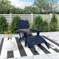 thumbnail image 2 of Ensemble de 2 Pcs Chaise Adirondack Pliante Classique avec Repose-Pieds Ottoman, 2 of 3