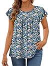 Orange Blue Floral
