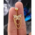 thumbnail image 6 of Dangle Belly Button Rings - 14G Gold Butterfly Navel Rings for Women - Stainless Steel Piercing Jewelry, 6 of 6