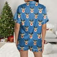 thumbnail image 6 of UngA Silk Christmas Pajamas for Women Button Down Pajamas Set Short Sleeve Sleepwear Bride Soft Pj Lounge Sets Womens Christmas Pajamas,Size M, 6 of 7