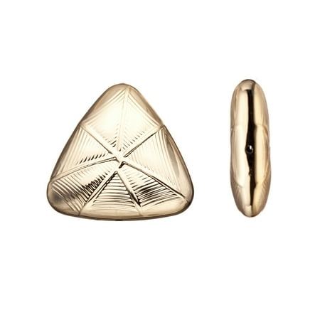 Acrylic Beads/ Finding Piece, Triangular Shape With Spider Web Pattern, Imitation Gold-Finished, 38x36mm Sold per pkg of 6pcs