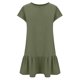 thumbnail image 5 of Vestido de Manga Corta para las Mujeres Moda Color Sólido Plegado Cuello Redondo Vestido, Algodón Poliéster, 5 of 6