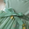 thumbnail image 6 of LUOGENLI Girls Dresses Size 10-12 Midi Child Girls Tulle Dress Party Flowers Prints Bowknot Fly Sleeve Gown Dresses Girls Dresses Size 5T Girls' Dresses Long Back Short Front Kids Green 12-24 Months, 6 of 9