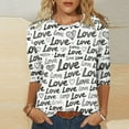 thumbnail image 4 of Xuyuer Women's Casual 3/4 Sleeve T-Shirts Round Neck Cute Tunic Tops Basic Tees Blouses Business Work Tee Top Summer Tunic Tops Dressy T-Shirts Pleated Shirts Fit Pullover Tshirts, 4 of 8