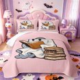 thumbnail image 2 of Manfei Cartoon Cute Ghost Quilt King,Happy Halloween Themed King Coverlet Set,3-Piece,1 Bedspread and 2 Pillowcases, 2 of 7