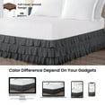 thumbnail image 4 of CCNY 12" Inch Drop Multi Ruffled Bed Skirt King Size 100% Microfiber Made Dark Grey Color, 4 of 6