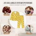thumbnail image 7 of Honeii Cool Duck With Yellow Strip Print Women's Pajama Sets Long Sleeve Button Down Sleepwear Nightwear Soft Pjs Lounge Sets 2PCS-Large, 7 of 7