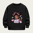 thumbnail image 2 of ZACPNCV Girls Cute Graphic Crewneck Sweatshirt Long Sleeve Drop Shoulder Pullover Tops Black 3-4 Years, 2 of 6