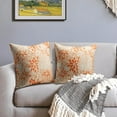thumbnail image 2 of Orange Flower Pillow Covers 18x18 Set of 2 Fall Dahlia Floral Modern Geometric Floral Cream Outdoor Decorative Throw Pillows Farmhouse Pillowcases Linen Cushion Case Decor for Home Sofa Couch Bed, 2 of 6