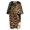 thumbnail image 4 of Leopard Rests Lush Tropical Flowers Sleepshirts For Sleeping Travels Loose Sleepdress Pajama Dress Soft Nightdress Sleepwear, 4 of 7