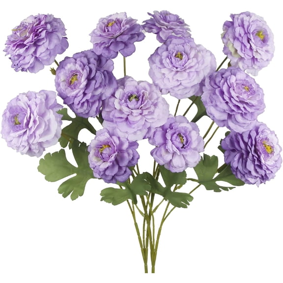 2 Pcs Artificial Flowers Spring Summer Purple Zinnia Silk Flowers with Long Stems Zinnia Elegans Artificial Flowers for Outdoors Floral Arrangements Table Centerpieces Wedding Party Home Decor