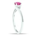 thumbnail image 2 of SZUL Women's Solitaire Pink Topaz Wave Ring in 10K White Gold, 2 of 5