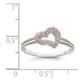 thumbnail image 3 of White Sterling Silver Ring Band Themed Cubic Zirconia CZ Pink, 3 of 3