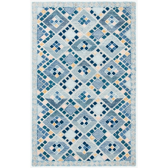 SAFAVIEH Soho Watson Geometric Area Rug, Navy/Blue, 4' x 6'