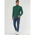 thumbnail image 4 of CamisePaHombres De Mangas Largas Cuello De Cisne Ajuste Delgado Casual Verde Oscuro 52, 4 of 7