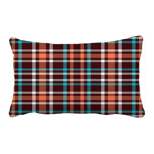 Abphqto Blue Red Brown Tartan Checkered Plaid Pillow Case Pillow Cover Pillow Protector Two Sides For Couch Bed 20x30 Inch Walmart Com Walmart Com