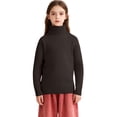 thumbnail image 2 of LIJCC Girls Turtleneck Long Sleeve Solid Color Sweaters Kids Trendy Loose Fit Chunky Knit Clothes Fall Winter Casual Pullover Jumper Shirts, 2 of 5