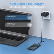 for Samsung Galaxy Fold MFLEL 45W USB-C Super Fast Charging Wall Charger - 45W TA w/ Cable, Black
