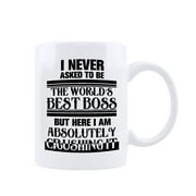 Funny Coffee Mug, I Never Asked To Be The World's Best Boss Mug, Boss Day Gift Coffee Cup Present Idea for Women, Men, Boss, Male, Female, Coworkers, Friend