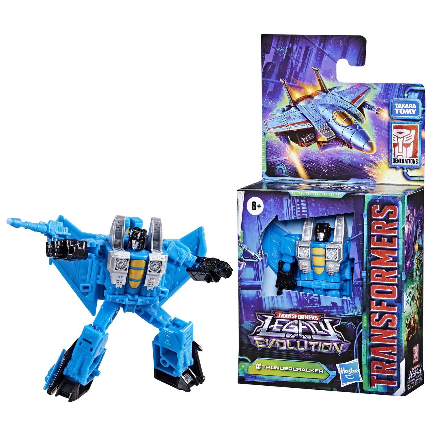 Transformers Generations Legacy Evolution, figurine Thundercracker classe Origine de 8,5 cm, pour filles et garçons, à partir de 8 ans