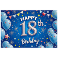 thumbnail image 6 of Blue Themed 18th Birthday Banner with Star Balloon and Firework Elements Backdrop Decor for Birthday Party Photography Props Decoration Happy Birthday Celebrations, 6 of 8