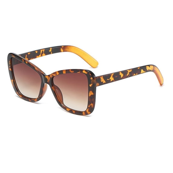 Summer Glasses Eyewear UV Protection Oversized Frame Sun Glasses Butterfly Shape Women Sunglasses C03 LEOPARD