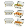 thumbnail image 1 of Chafing Dishes for Buffet Set of 2/4/6, 8QT Stainless Steel Buffet Servers & Food Warmers with Foldable Frame & Lid, for Wedding Catering Banquet, 1 of 8