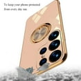 thumbnail image 4 of ELEHOLD for Samsung Galaxy S24 Ultra Slim Case Electroplating Frame Design All-inclusive Lens Protection Metal Ring Holder Stand Function Shockproof Lightweight Case for Galaxy S24 Ultra - Pink, 4 of 7
