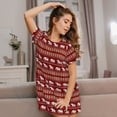 thumbnail image 3 of Fotbe Elephant Bata de Dormir para Mujer con Estampado, Camisón de Algodón de Manga Corta, Ropa de Dormir Casual, 3 of 6