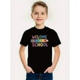 thumbnail image 1 of Boys' Back to School Graphic T-Shirt - Red Short Sleeve Tee with Pencil & Ruler Design, Casual Regular Fit for Spring/Summer, Back to School Clothes, 1 of 6