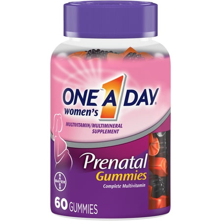 One A Day Women's Prenatal Multivitamin Gummies, Supplement for Before and During Pregnancy, Including Vitamins A, C, D, E, B6, B12, and Folic Acid, 60 (The Best Prenatal Vitamins Before Pregnancy)