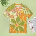 thumbnail image 4 of Nostalgic Vintage Floral Women's Short Sleeve Tops Casual Blouses T Shirt, 4 of 6