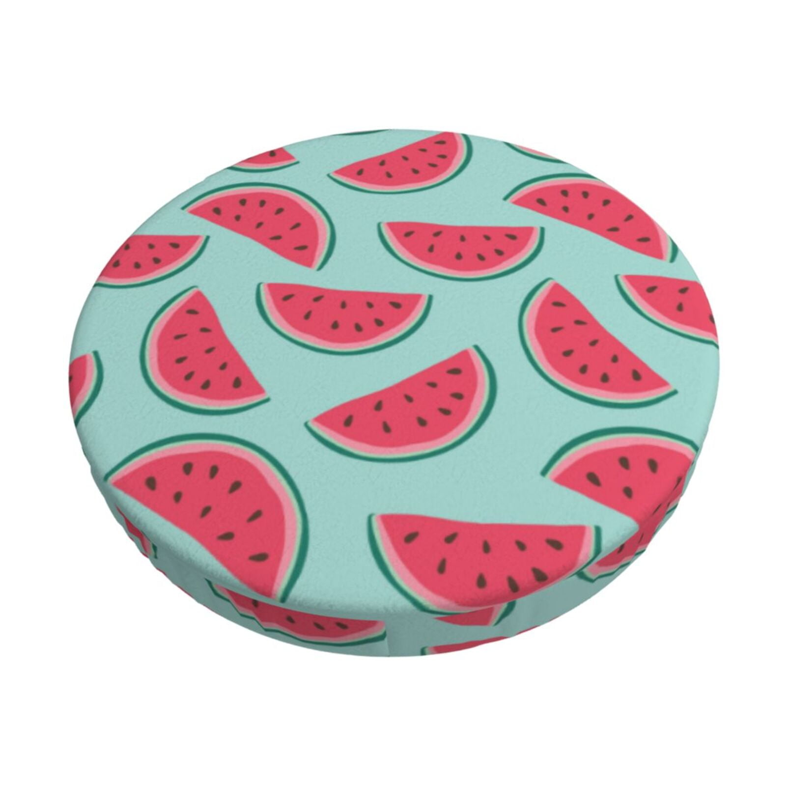 Easygdp Watermelon Print Easy To Install Bar Stool Covers&Stool Covers Round&Elastic Stool Cover, Barstool Covers,Washable&Bottom With Elastic Edge-14 inch