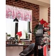 thumbnail image 4 of Christmas Snowman Pink Xmas Tree Stars Window Valances for Kitchen,Rod Pocket Valance Privacy Small Curtain,White Winter Snowflakes Window Treatment Drapes for Bedroom Laundry Room Farmhouse 54x18in, 4 of 7